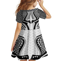 Hawaiian Kakau Art Tattoos Aquaman Style Family Matching Off Shoulder Maxi Dress and Hawaiian Shirt White Version LT03 - Polynesian Pride