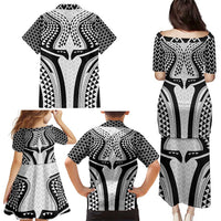 Hawaiian Kakau Art Tattoos Aquaman Style Family Matching Puletasi and Hawaiian Shirt White Version LT03 - Polynesian Pride