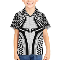 Hawaiian Kakau Art Tattoos Aquaman Style Family Matching Puletasi and Hawaiian Shirt White Version LT03 Son's Shirt White - Polynesian Pride