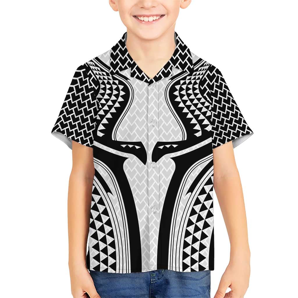 Hawaiian Kakau Art Tattoos Aquaman Style Family Matching Short Sleeve Bodycon Dress and Hawaiian Shirt White Version LT03 Son's Shirt White - Polynesian Pride
