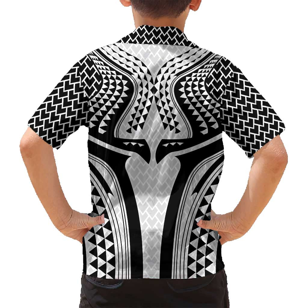 Hawaiian Kakau Art Tattoos Aquaman Style Family Matching Tank Maxi Dress and Hawaiian Shirt White Version LT03 - Polynesian Pride