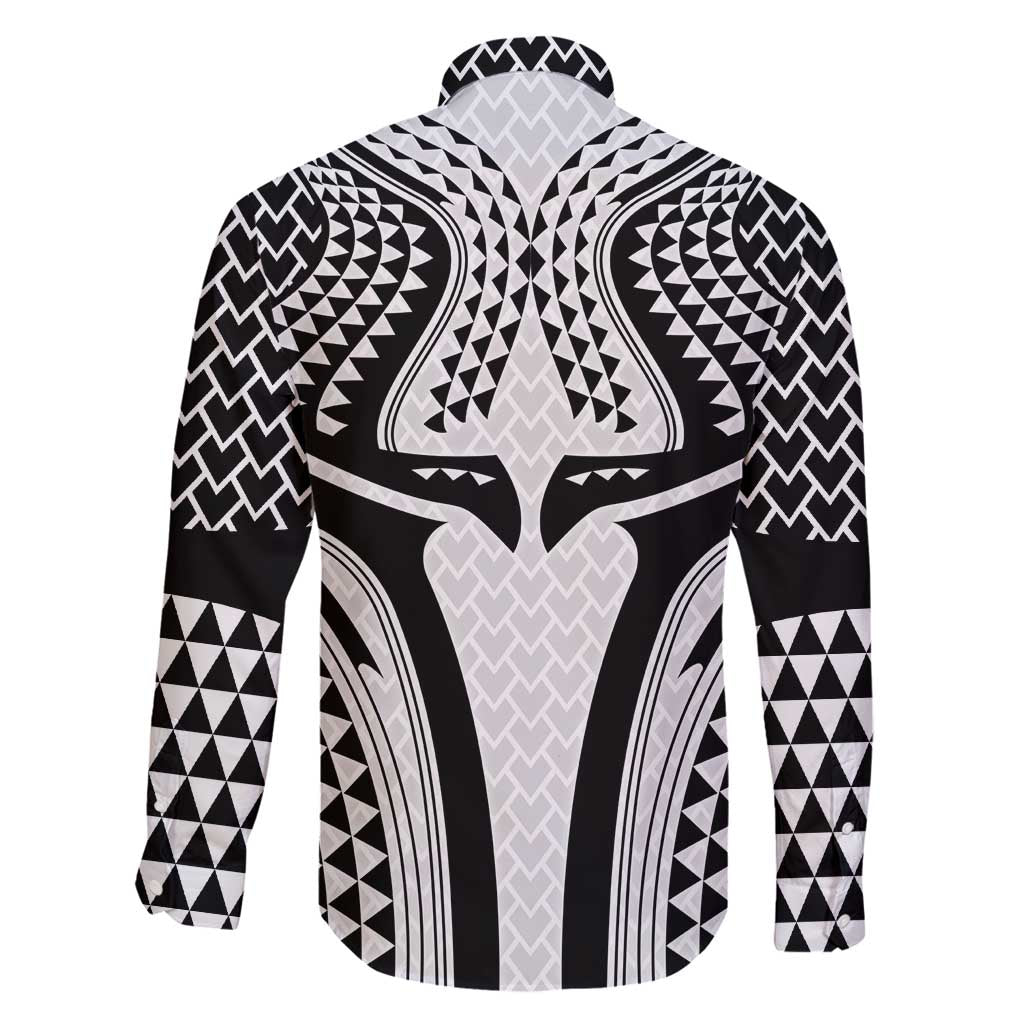 Hawaiian Kakau Art Tattoos Aquaman Style Family Matching Tank Maxi Dress and Hawaiian Shirt White Version LT03 - Polynesian Pride