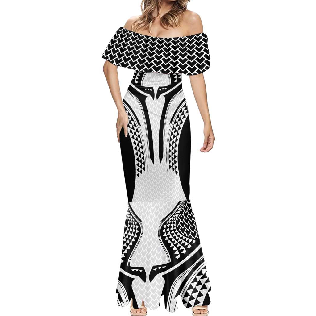 Hawaiian Kakau Art Tattoos Aquaman Style Mermaid Dress White Version LT03 - Polynesian Pride