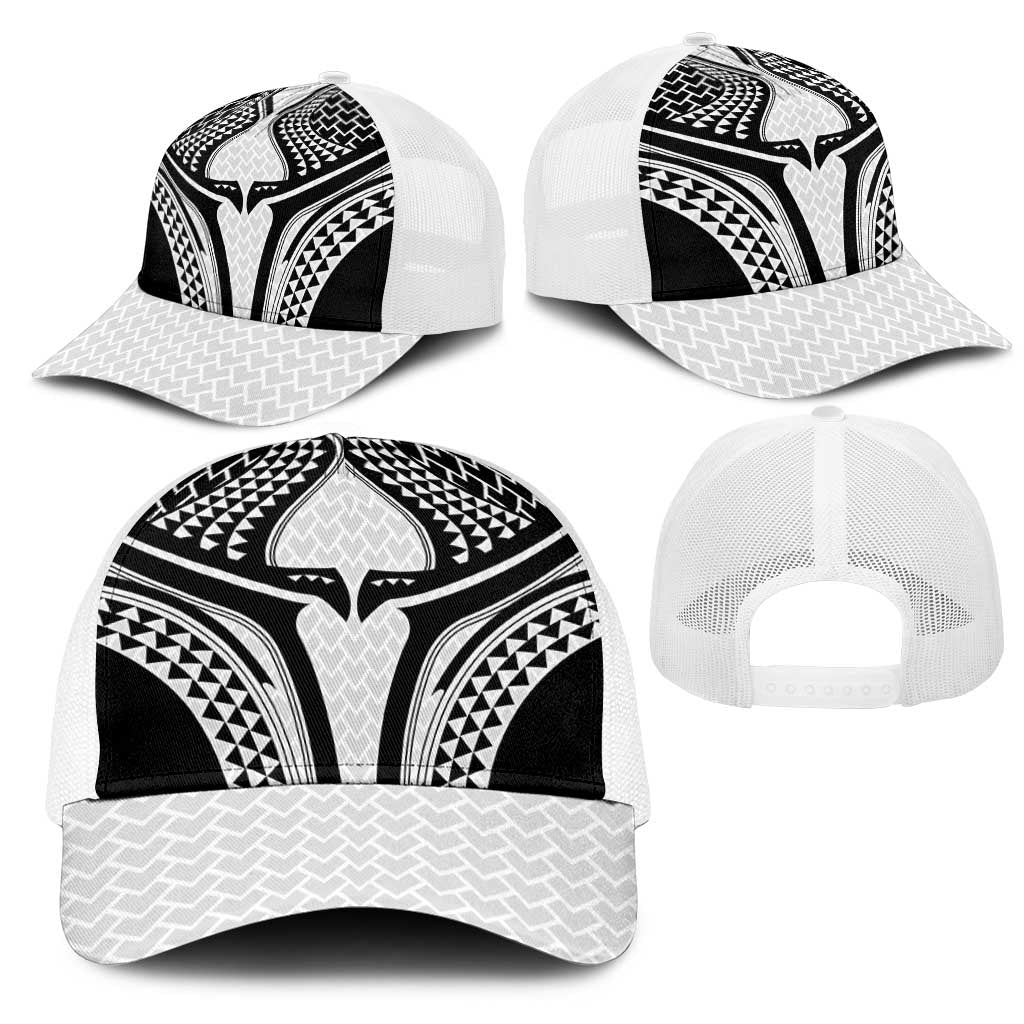 Hawaiian Kakau Art Tattoos Aquaman Style Mesh Trucker Cap White Version - Polynesian Pride