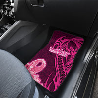 Polynesia Breast Cancer Car Mats Butterfly and Flowers Ribbon Maori Tattoo Ethnic Pink Style LT03 - Polynesian Pride