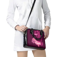 Polynesia Breast Cancer Shoulder Handbag Butterfly and Flowers Ribbon Maori Tattoo Ethnic Pink Style LT03 - Polynesian Pride