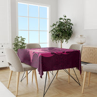 Custom Polynesia Breast Cancer Tablecloth Butterfly and Flowers Ribbon Maori Tattoo Ethnic Pink Style LT03 - Polynesian Pride