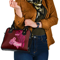 Polynesia Breast Cancer Shoulder Handbag Butterfly and Flowers Ribbon Maori Tattoo Ethnic Red Style LT03 - Polynesian Pride