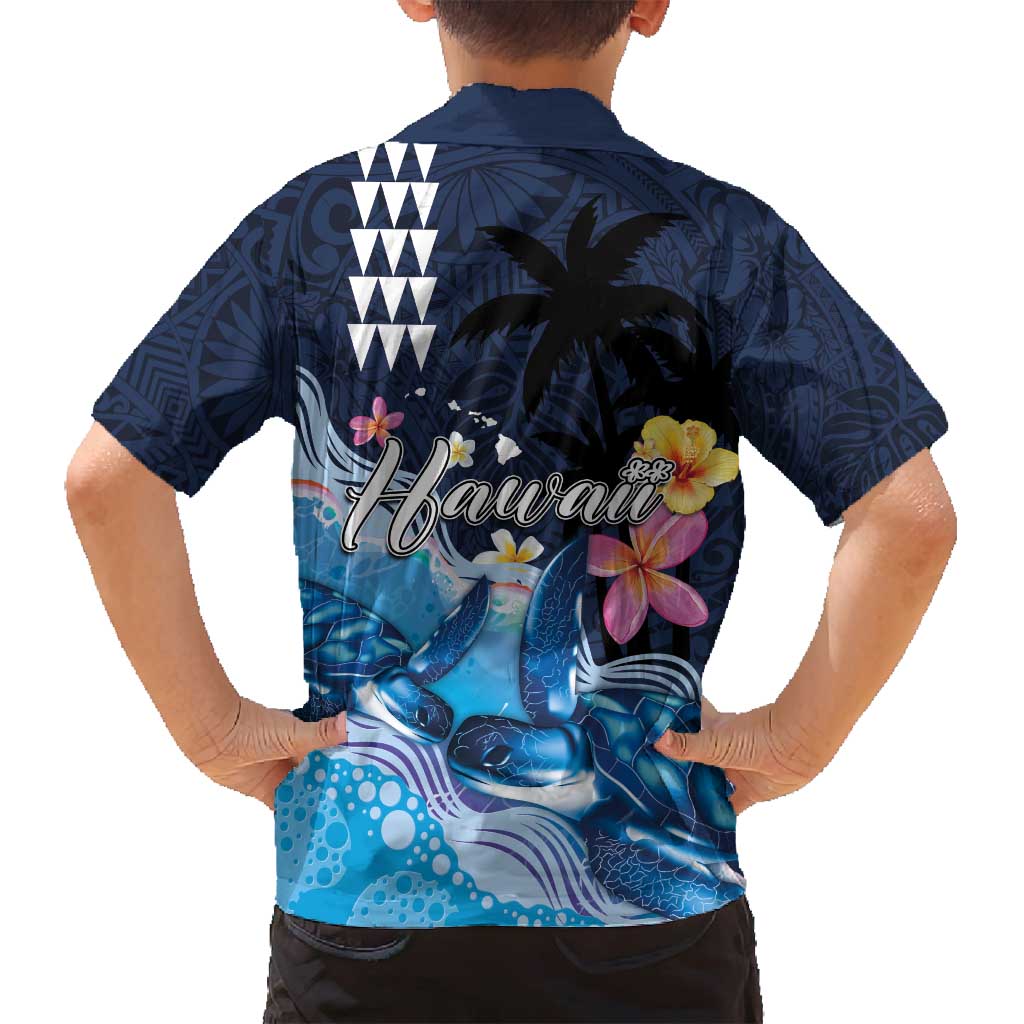 Hawaiian Honu Honi Ihu Family Matching Puletasi and Hawaiian Shirt With Plumeria and Kakau Art Pattern LT03 - Polynesian Pride