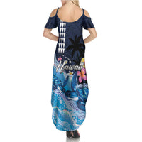 Hawaiian Honu Honi Ihu Family Matching Summer Maxi Dress and Hawaiian Shirt With Plumeria and Kakau Art Pattern LT03 - Polynesian Pride
