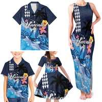 Hawaiian Honu Honi Ihu Family Matching Tank Maxi Dress and Hawaiian Shirt With Plumeria and Kakau Art Pattern LT03 - Polynesian Pride