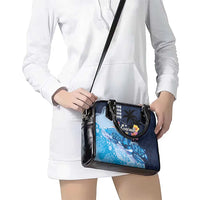 Hawaiian Honu Honi Ihu Shoulder Handbag With Plumeria and Kakau Art Pattern
