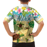 Aloha Turtle Family on The Beach Family Matching Summer Maxi Dress and Hawaiian Shirt with Hawaiian Colorful Plumeria LT03 - Polynesian Pride