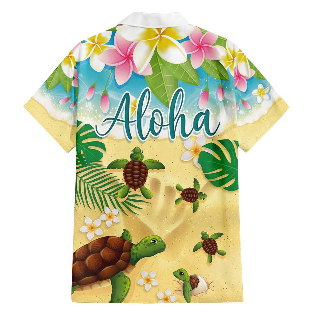 Aloha Turtle Family on The Beach Family Matching Tank Maxi Dress and Hawaiian Shirt with Hawaiian Colorful Plumeria LT03 - Polynesian Pride