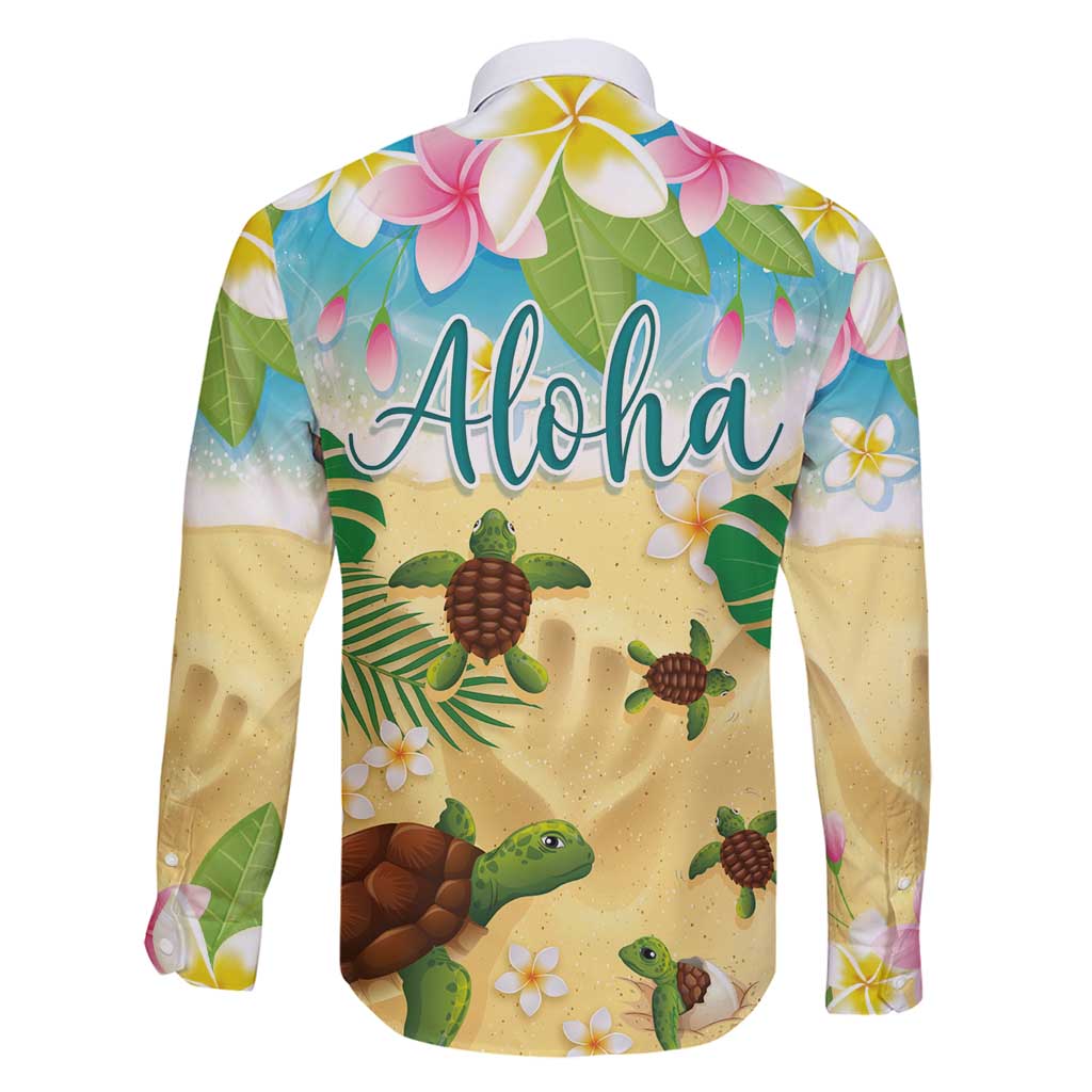 Aloha Turtle Family on The Beach Family Matching Tank Maxi Dress and Hawaiian Shirt with Hawaiian Colorful Plumeria LT03 - Polynesian Pride