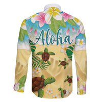 Aloha Turtle Family on The Beach Family Matching Tank Maxi Dress and Hawaiian Shirt with Hawaiian Colorful Plumeria LT03 - Polynesian Pride