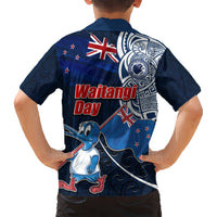 New Zealand Waitangi Kid Hawaiian Shirt Te Ra O Waitangi Maori Kiwis Bird LT03 - Polynesian Pride