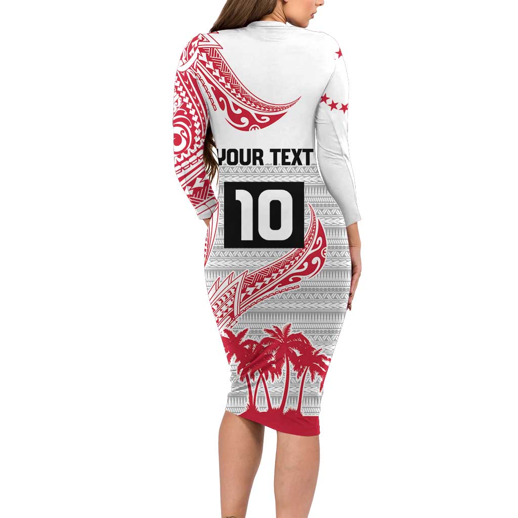 Cook Islands Marathon 2025-Pursuit in Paradise Family Matching Long Sleeve Bodycon Dress and Hawaiian Shirt Red Color LT03 - Polynesian Pride