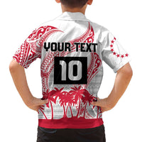 Cook Islands Marathon 2025-Pursuit in Paradise Family Matching Off The Shoulder Long Sleeve Dress and Hawaiian Shirt Red Color LT03 - Polynesian Pride