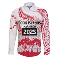 Cook Islands Marathon 2025-Pursuit in Paradise Family Matching Off The Shoulder Long Sleeve Dress and Hawaiian Shirt Red Color LT03 Dad's Shirt - Long Sleeve Red - Polynesian Pride