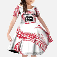 Cook Islands Marathon 2025-Pursuit in Paradise Family Matching Off Shoulder Maxi Dress and Hawaiian Shirt Red Color LT03 Daughter's Dress Red - Polynesian Pride