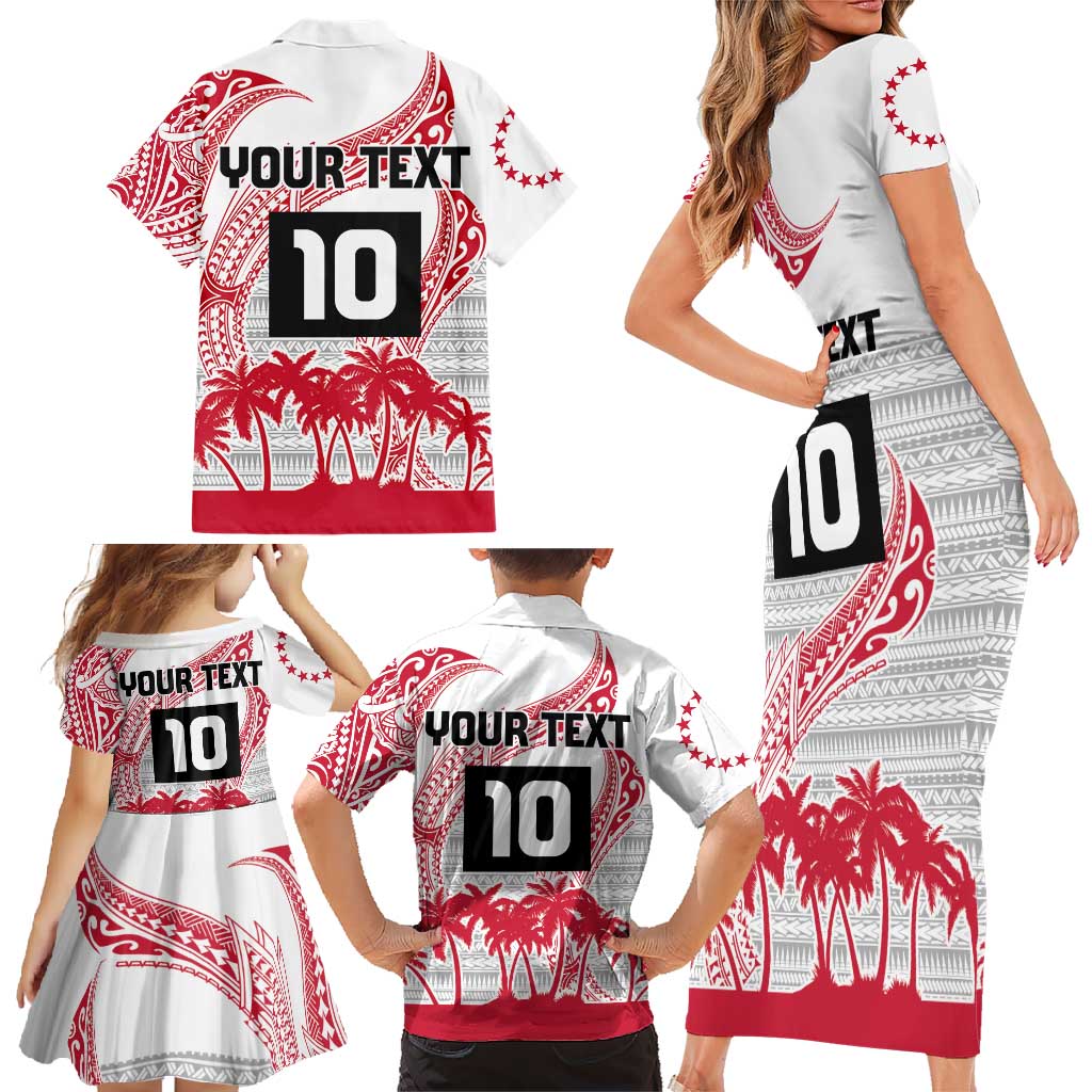 Cook Islands Marathon 2025-Pursuit in Paradise Family Matching Short Sleeve Bodycon Dress and Hawaiian Shirt Red Color LT03 - Polynesian Pride