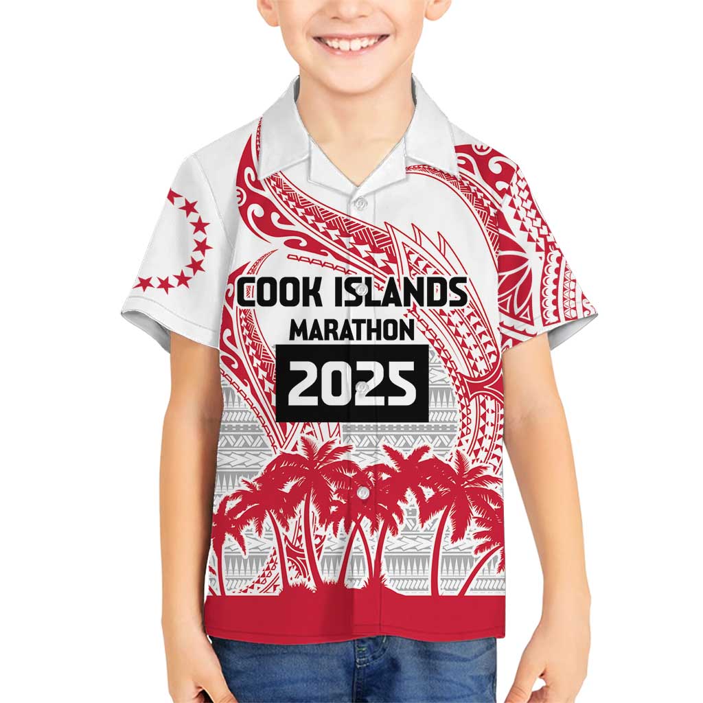 Cook Islands Marathon 2025-Pursuit in Paradise Family Matching Tank Maxi Dress and Hawaiian Shirt Red Color LT03 Son's Shirt Red - Polynesian Pride