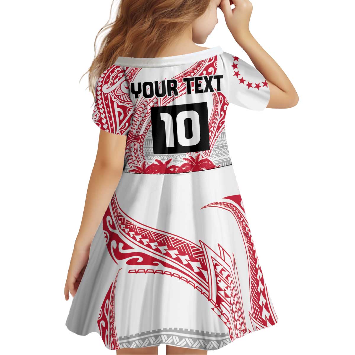 Cook Islands Marathon 2025-Pursuit in Paradise Kid Short Sleeve Dress Red Color