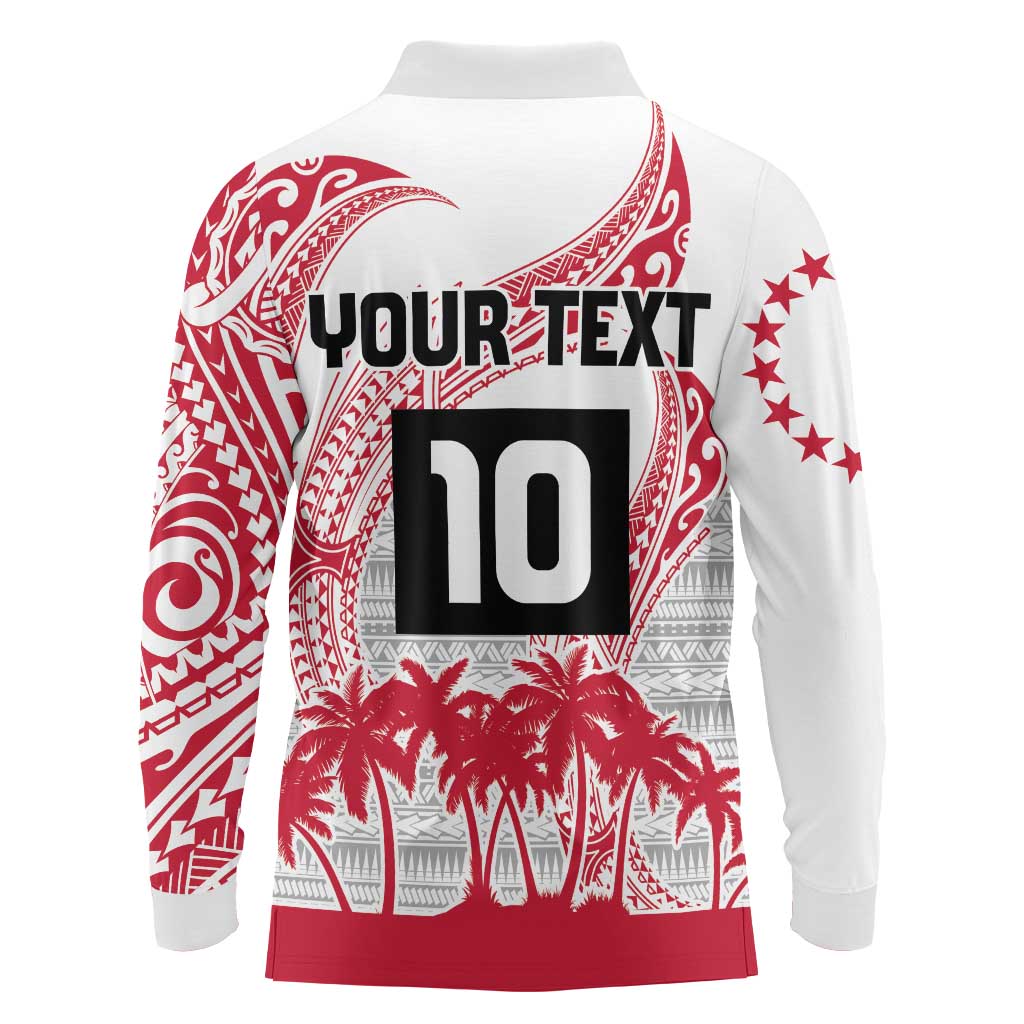 Cook Islands Marathon 2025-Pursuit in Paradise Long Sleeve Polo Shirt Red Color