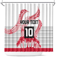 Cook Islands Marathon 2025-Pursuit in Paradise Shower Curtain Red Color LT03 Red - Polynesian Pride
