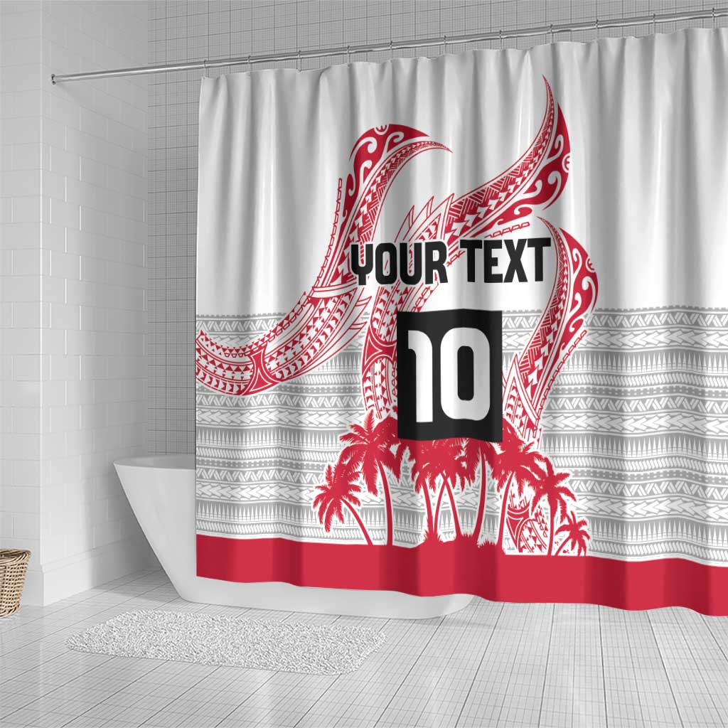 Cook Islands Marathon 2025-Pursuit in Paradise Shower Curtain Red Color LT03 - Polynesian Pride