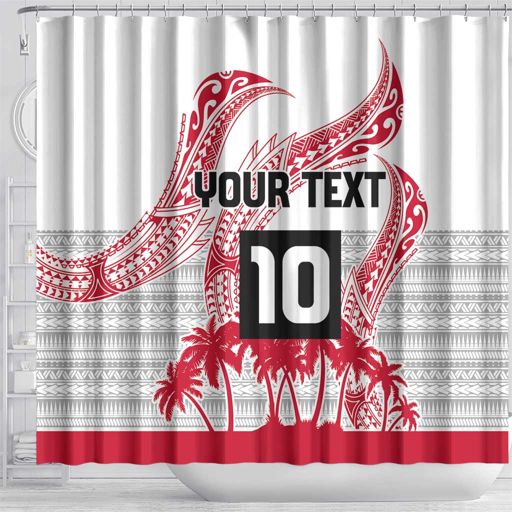 Cook Islands Marathon 2025-Pursuit in Paradise Shower Curtain Red Color LT03 - Polynesian Pride