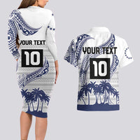 Cook Islands Marathon 2025-Pursuit in Paradise Couples Matching Long Sleeve Bodycon Dress and Hawaiian Shirt Blue Color LT03 - Polynesian Pride