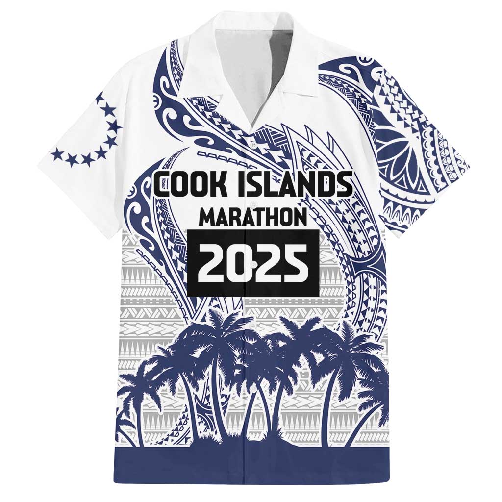 Cook Islands Marathon 2025-Pursuit in Paradise Family Matching Off Shoulder Maxi Dress and Hawaiian Shirt Blue Color LT03 Dad's Shirt - Short Sleeve Blue - Polynesian Pride