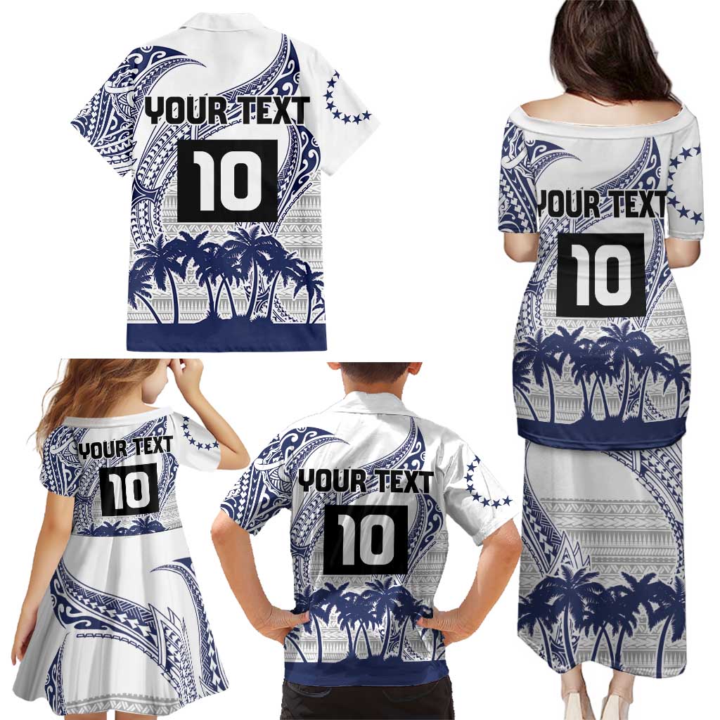 Cook Islands Marathon 2025-Pursuit in Paradise Family Matching Puletasi and Hawaiian Shirt Blue Color LT03 - Polynesian Pride