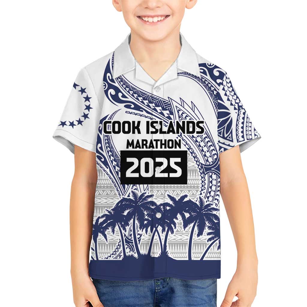 Cook Islands Marathon 2025-Pursuit in Paradise Family Matching Summer Maxi Dress and Hawaiian Shirt Blue Color LT03 Son's Shirt Blue - Polynesian Pride