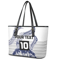 Cook Islands Marathon 2025-Pursuit in Paradise Leather Tote Bag Blue Color