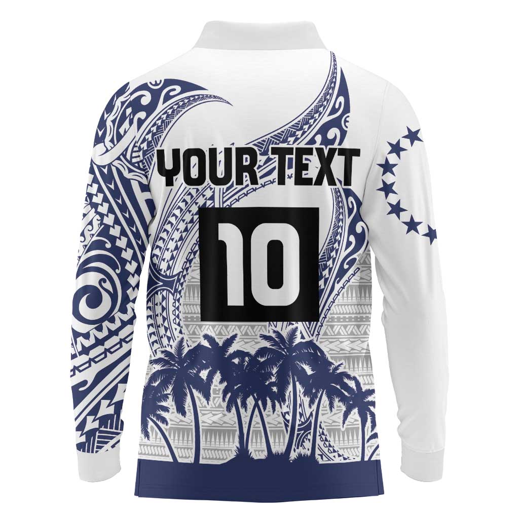 Cook Islands Marathon 2025-Pursuit in Paradise Long Sleeve Polo Shirt Blue Color