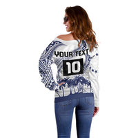 Cook Islands Marathon 2025-Pursuit in Paradise Off Shoulder Sweater Blue Color LT03 - Polynesian Pride