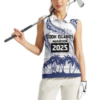 Cook Islands Marathon 2025-Pursuit in Paradise Women Sleeveless Polo Shirt Blue Color