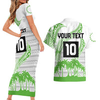 Cook Islands Marathon 2025-Pursuit in Paradise Couples Matching Short Sleeve Bodycon Dress and Hawaiian Shirt Green Color LT03 - Polynesian Pride