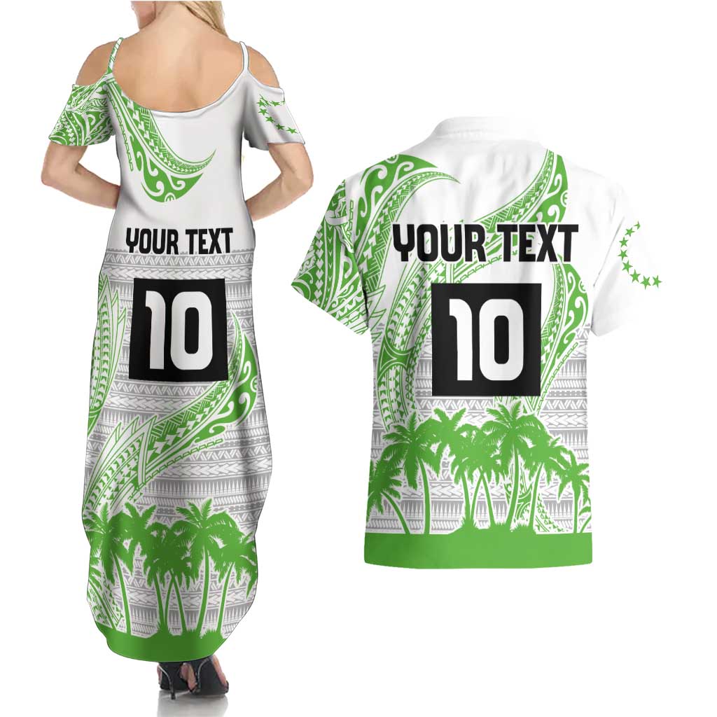 Cook Islands Marathon 2025-Pursuit in Paradise Couples Matching Summer Maxi Dress and Hawaiian Shirt Green Color LT03 - Polynesian Pride