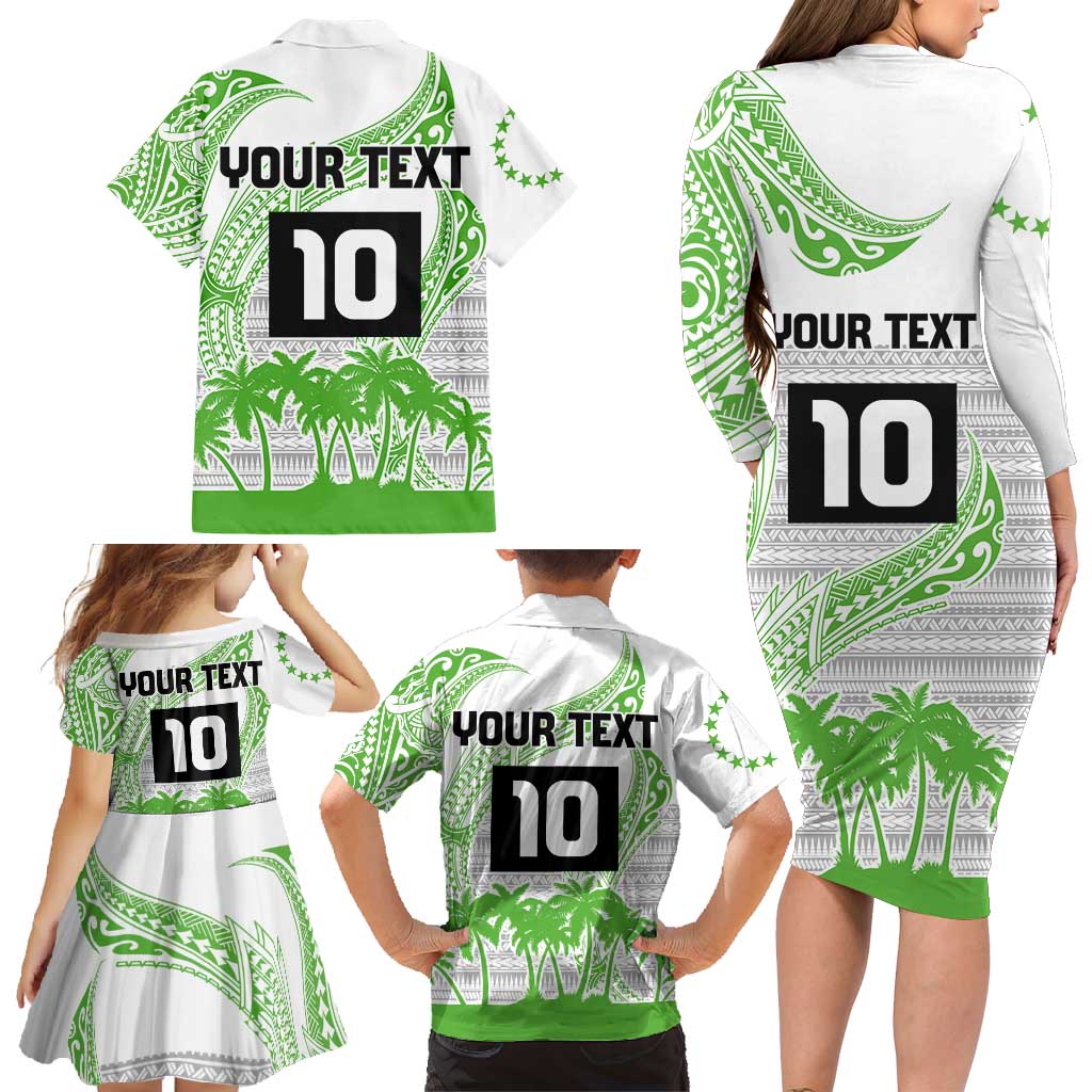 Cook Islands Marathon 2025-Pursuit in Paradise Family Matching Long Sleeve Bodycon Dress and Hawaiian Shirt Green Color LT03 - Polynesian Pride