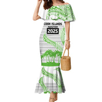 Cook Islands Marathon 2025-Pursuit in Paradise Family Matching Mermaid Dress and Hawaiian Shirt Green Color LT03 Mom's Dress Green - Polynesian Pride