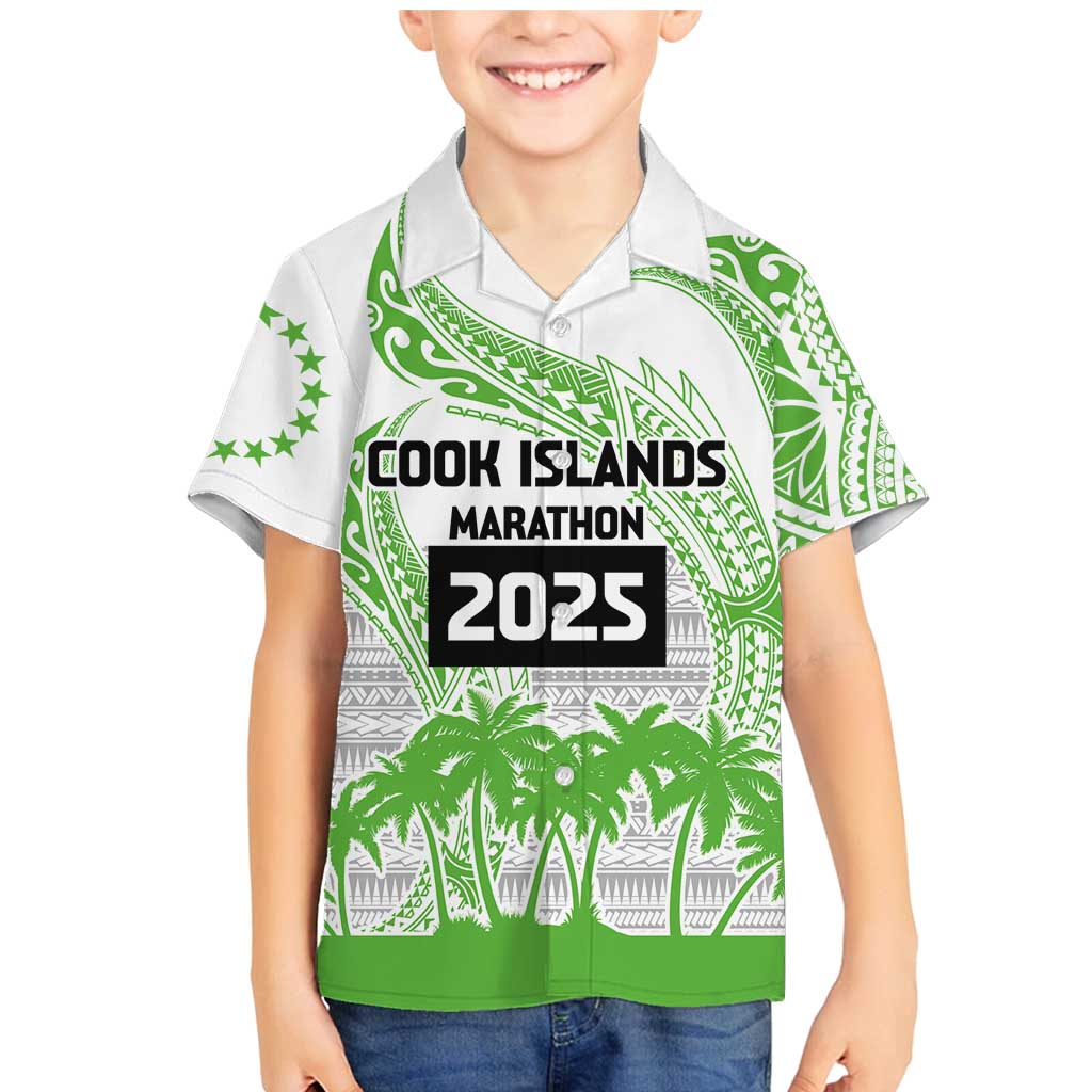Cook Islands Marathon 2025-Pursuit in Paradise Family Matching Mermaid Dress and Hawaiian Shirt Green Color LT03 Son's Shirt Green - Polynesian Pride