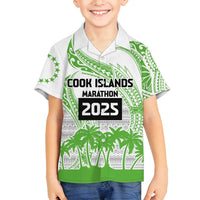 Cook Islands Marathon 2025-Pursuit in Paradise Family Matching Off Shoulder Maxi Dress and Hawaiian Shirt Green Color LT03 Son's Shirt Green - Polynesian Pride