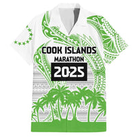 Cook Islands Marathon 2025-Pursuit in Paradise Family Matching Off Shoulder Short Dress and Hawaiian Shirt Green Color LT03 Dad's Shirt - Short Sleeve Green - Polynesian Pride