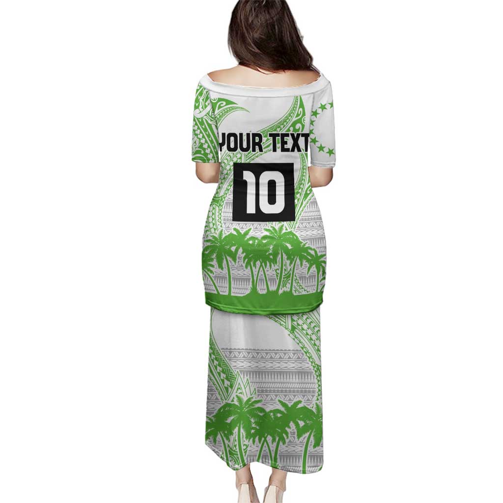 Cook Islands Marathon 2025-Pursuit in Paradise Family Matching Puletasi and Hawaiian Shirt Green Color LT03 - Polynesian Pride