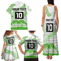 Cook Islands Marathon 2025-Pursuit in Paradise Family Matching Tank Maxi Dress and Hawaiian Shirt Green Color LT03 - Polynesian Pride