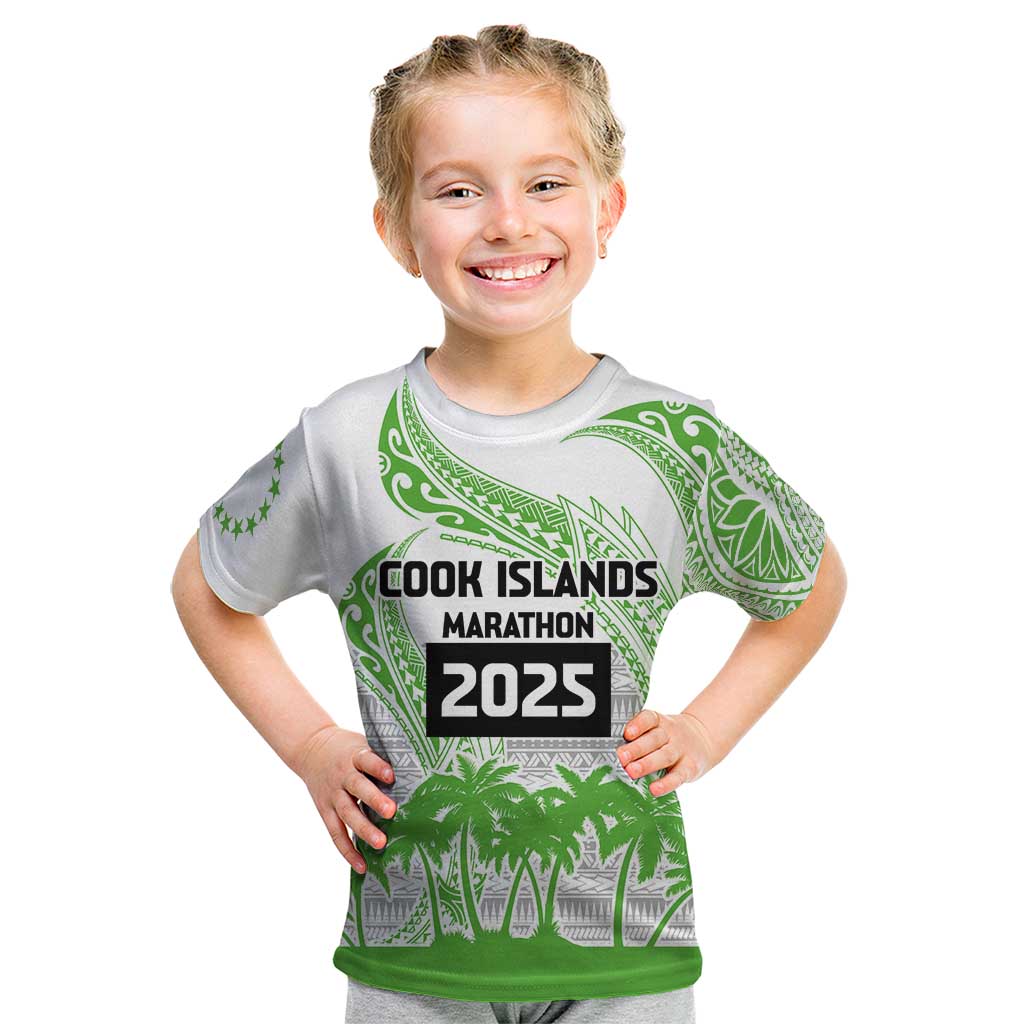 Cook Islands Marathon 2025-Pursuit in Paradise Kid T Shirt Green Color